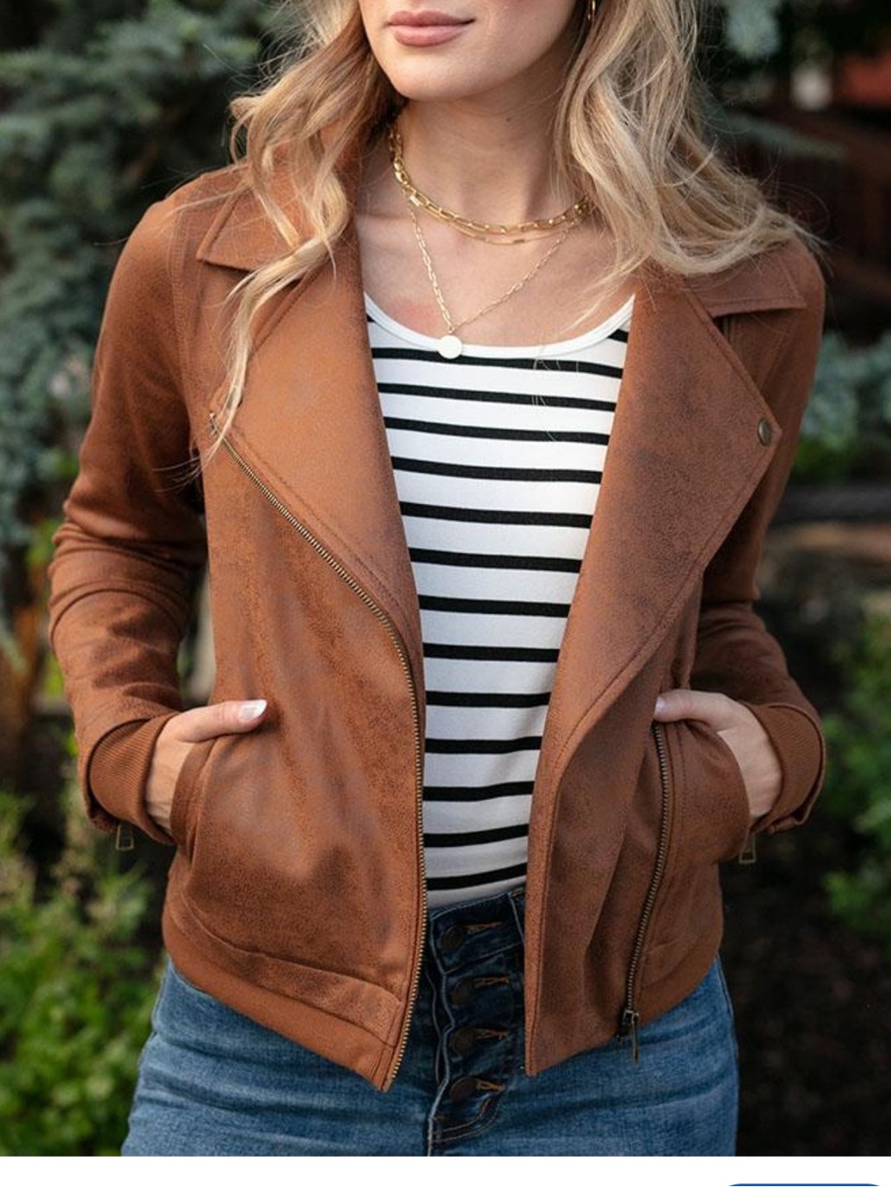 NWOT Grace & Lace faux leather motto jacket size large